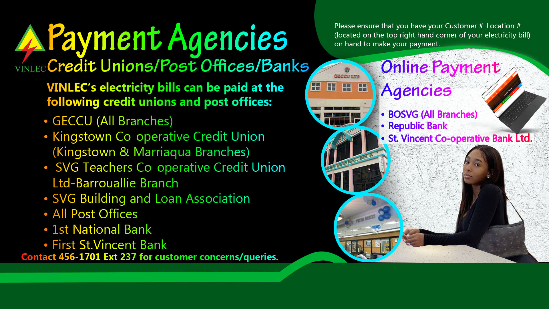 Payment Agencies Credit Unions/Post Offices