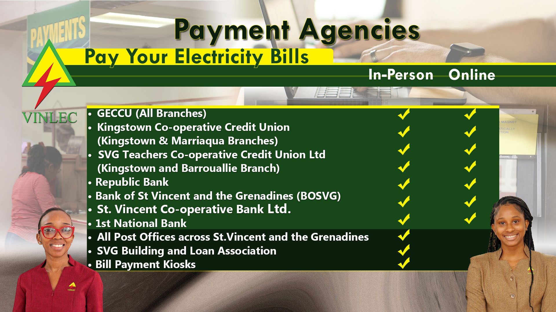 Payment Agencies and kiosks